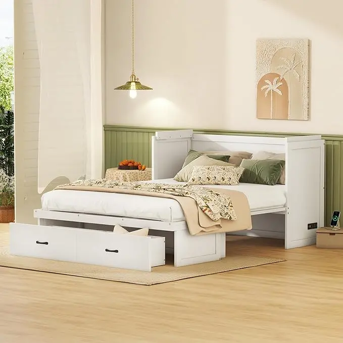 Harper & Bright Designs Queen Size Murphy Cabinet Bed